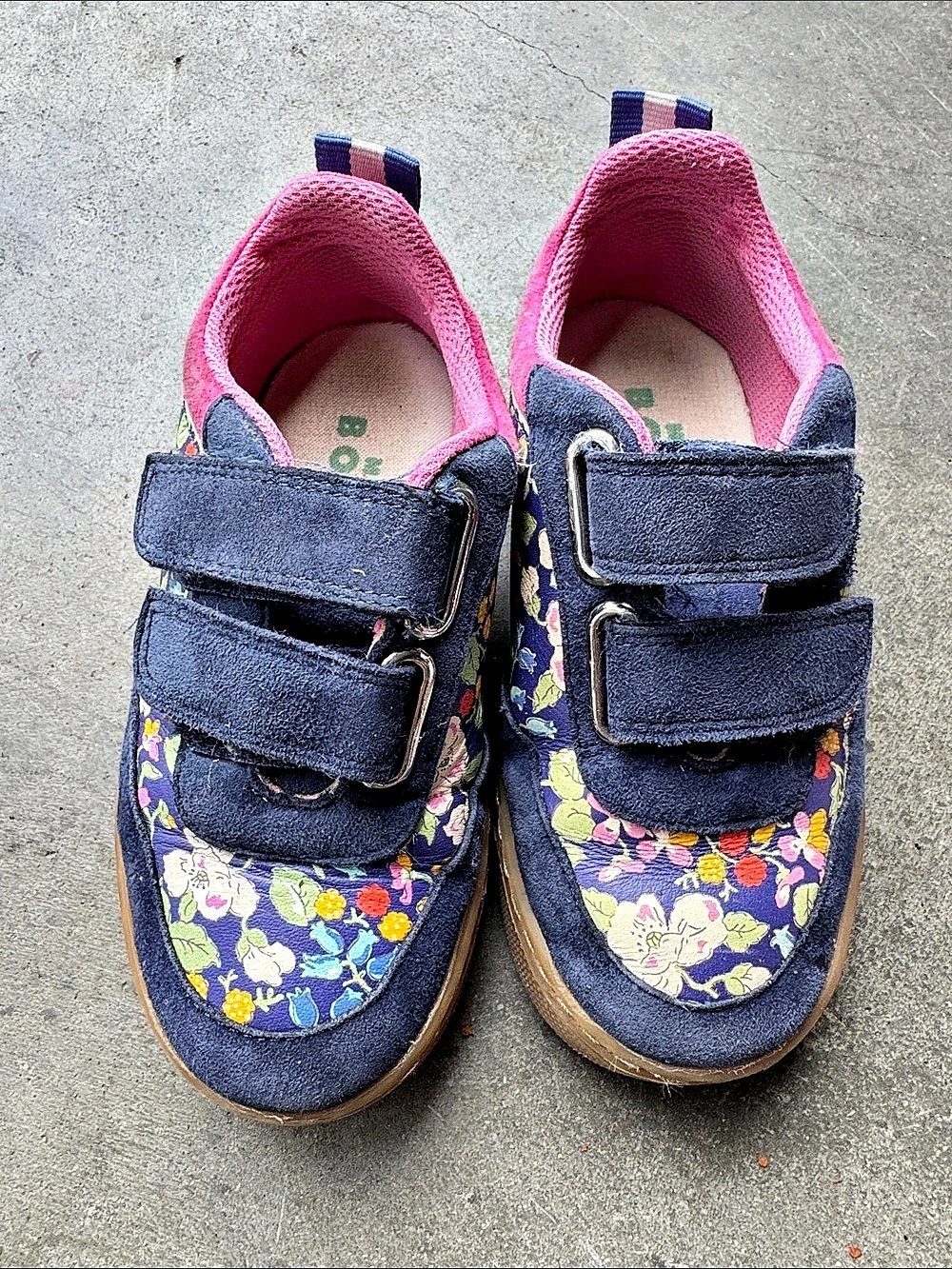Boden Wild Floral Sneakers Blue & Pink size 24